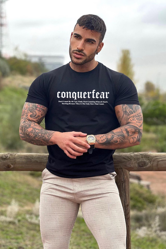 Men's Regular fit tshirt "Conquerfear"