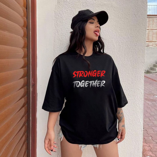 Women's Oversized T-shirt "Stronger Together"