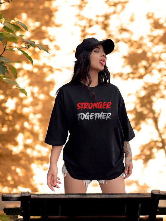 Women's Oversized T-shirt "Stronger Together"